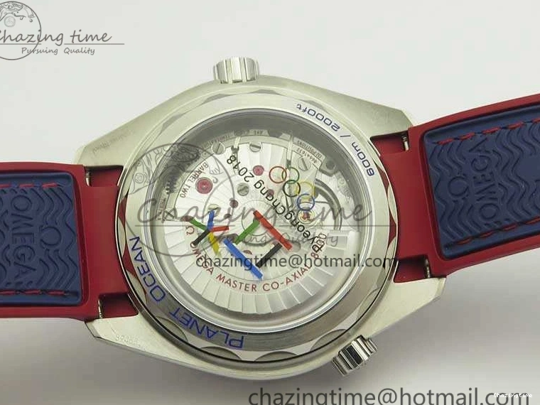 0505 Planet Ocean “Pyeongchang 2018” 43.5mm SS OMF 1:1 Best Edition Blue Dial On Nylon Strap A Soft 8082